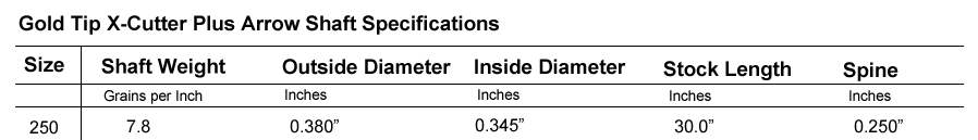 Gold Tip Nine.3 Pro Shaft Specifications