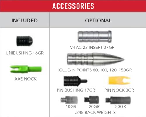 Victory V-TAC 23 Target Arrow Shaft Components