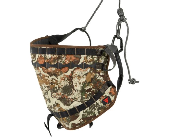 Trophyline Specter Venatic Saddle in First Lite Specter camo with wide support panels and MOLLE webbing

