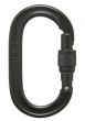 Black Diamond Oval Keylock Screwgate Carabiner with snag-free design and 23kN strength rating.
