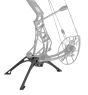 Mathews Engage ARC Limb Legs supporting a Mathews ARC bow upright with cams and stabilizer off the ground
