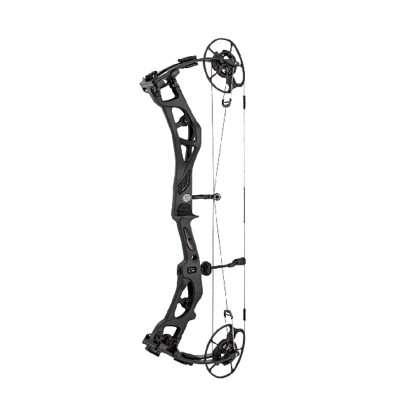 Elite Carbon EON compound bow, featuring lightweight design, SP2 Cam system, and S.E.T. Technology for high-speed performance and precision.
