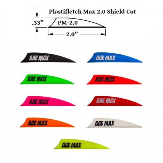 AAE Plastifletch Max 2" Shield Shaped Arrow Vanes