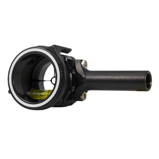 Axcel AV-25 PLUS Sight Scope with Torque Indicator Ring, Rheostat Cover, and Crosshair Insert for precise archery aiming.
