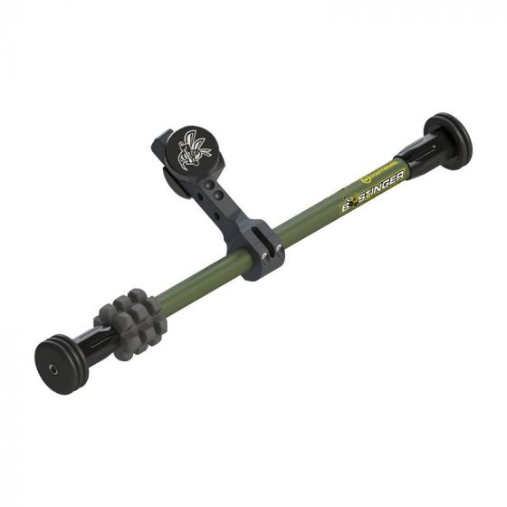 Bee Stinger Microhex Counter Slide Stabilizer with Dovetail Mount, featuring 40% vibration reduction, available in 10", 12", and 15".
