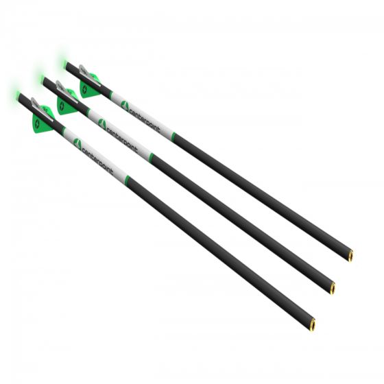CenterPoint Lighted Carbon Crossbow Bolts - 20” Arrows with Lighted Nocks for High-Speed Crossbows
