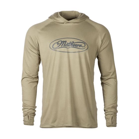 Mathews Olive Sun Hoodie - Lightweight UPF 50 Archery Base Layer for Outdoor Use

