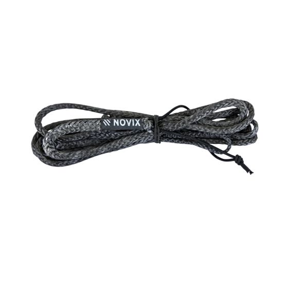 Novix AmSteel Rope with spliced eye and Prusik Knot for silent climbing stick attachment.
