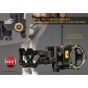 Trophy Ridge React H5 Bow Sight with React Technology, five .019" pins, tool-less adjustments, and adjustable brightness for precise shooting.

