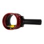Axcel AV-31 Scope with "T" Connector featuring 31mm diameter, bubble level, and Co-Planar Centering Technology for precise archery sighting. Red