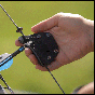 HME finger tab release aide for right-handed archers
