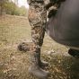 First Lite 308 Whitetail Pant in Specter camo with built-in belt, silent cargo pocket, and thigh zip vents
