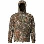 First Lite Men’s Core Insulated Jacket in Specter camo with zip-off hood, windproof shell, and KitLink pass-thru pockets
