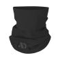 First Lite Midweight Merino-X Neck Gaiter in Black on Black, 18-inch length for neck and face coverage
