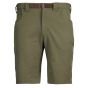 First Lite Trace Short in Conifer with 10-inch inseam, 5-pocket layout, zip rear pockets, and low-profile removable belt
