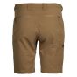 First Lite Trace Short in Dry Earth with 10" inseam, 5-pocket layout, zip rear pockets, and low-profile removable belt
