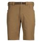 First Lite Trace Short in Dry Earth with 10" inseam, 5-pocket layout, zip rear pockets, and low-profile removable belt
