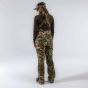 First Lite Women’s Phase Bib in Specter camo with windproof fleece softshell, magnetic cargo pockets, and full-length side zips
