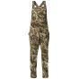 First Lite Women’s Phase Bib in Specter camo with windproof fleece softshell, magnetic cargo pockets, and full-length side zips
