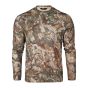 First Lite Yuma Synthetic Long Sleeve Crew in Specter camo, ultralight Dot Matrix polyester with 37.5, HeiQ Pure, and No Fly Zone insect repellency
