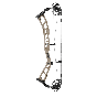 Elite HNTR33 compound bow, featuring Tri-Track Cam, LTR Roller Guard, and customizable performance mods for superior hunting accuracy. Mountain Tan