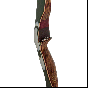 Bear Archery Kodiak Recurve Bow featuring a shedua riser, purple heart inlay, and green glass limbs, perfect for hunting and target shooting.
