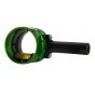 Axcel AV-31 Scope with "T" Connector featuring 31mm diameter, bubble level, and Co-Planar Centering Technology for precise archery sighting. Green
