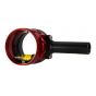 Axcel AV-31 Scope with "T" Connector featuring 31mm diameter, bubble level, and Co-Planar Centering Technology for precise archery sighting. Red