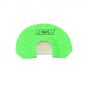 Zink Lil' Green Machine Diaphragm Turkey Call with small-frame design for women and youth hunters, featuring a double reed split-V style for clear and raspy calls.
