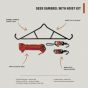 Half Rack Deer Gambrel Hoist Kit with steel gambrel, pulleys, and hoist rope rated for 600 lbs.
