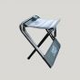Half Rack XL Stool with ergonomic backrest and durable 600D seat for ground blind hunting.

