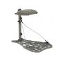 Novix Helo Hang On Treestand with cast aluminum platform and leveling system for mobile hunting.
