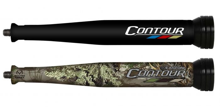Easton Contour Hunter Stabilizer with Tri-Mod carbon technology for bow balance and vibration control, available in Black and Realtree Max 1.
