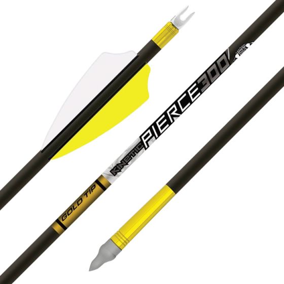Gold Tip Kinetic Pierce Platinum Arrows with Ballistic Collar for superior penetration and accuracy, perfect for serious hunters.

