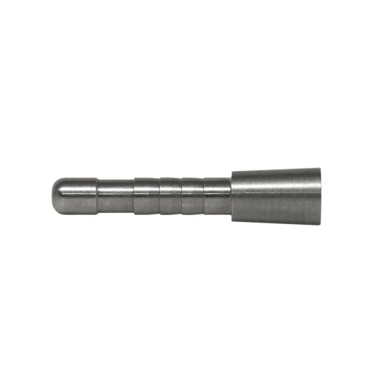 Easton 5MM 8-32 Steel Half Out Inserts for 5mm arrows. Available in stainless steel (75 grain) and aluminum (25 grain). Sold in a dozen bag.
