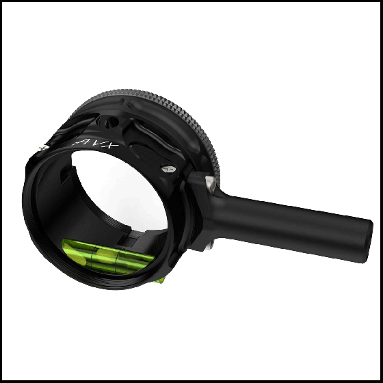 Axcel AVX - 41 Scope with "T" Connector, featuring an anti-glare finish, LED light hole for optimal aiming, and precision level vile for stable shooting performance.
