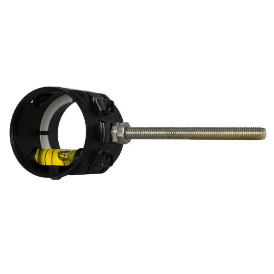 Axcel AV-25 Sight Scope, 25mm diameter, with interior bubble level and Co-Planar Centering Technology for precise alignment in archery.
