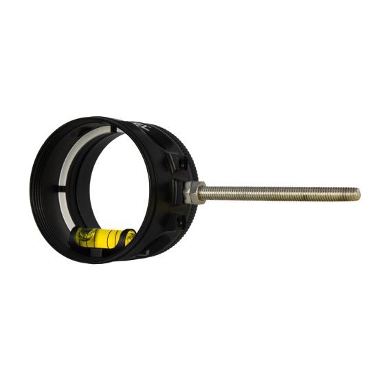 Axcel AV-41 Sight Scope, featuring a 41mm diameter, interior bubble level, and Co-Planar Centering Technology for perfect sight alignment in archery.
