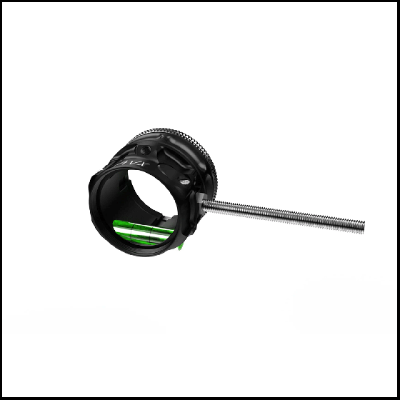 Axcel AVX - 31 Scope with Stainless #10-32 Connection Rod, featuring customizable ring pins, brightness control, and lens compatibility for precise and clear shots.
