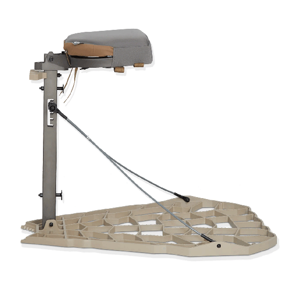 XOP Rubicon Mesh Seat Hang On Tree Stand with cushioned seat, adjustable platform, and Quick-Lock system.
