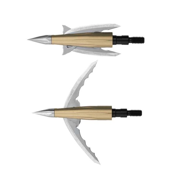Bowmar Beast 2.0 mechanical broadhead 3-pack with 2-inch cutting diameter and German LUTZ blades
