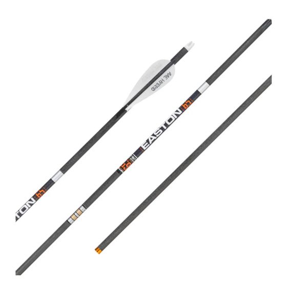 Easton 6.5 Match Grade fletched arrows with AAE Hybrid 26 vanes, Microlite nocks, and 23gr inserts (6.5mm/.246" ID)
