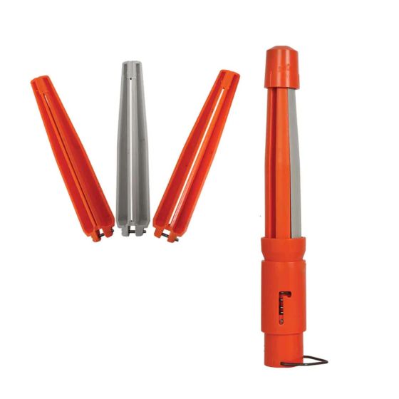 Easton EZ Fletch Large Diameter Multi-Kit with 5" straight-offset jig and 2" mini-helical arms for large-diameter arrows
