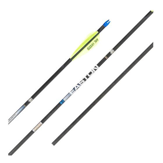 Easton Sonic 6.0 Match Grade fletched arrows with AAE Hybrid 26 vanes, 6mm H nocks, and HP inserts (.231" ID)
