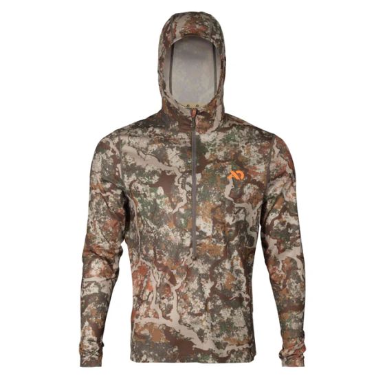 First Lite Men’s Yuma Synthetic Hoody in Specter camo designed for fast drying, odor control, and insect repellency
