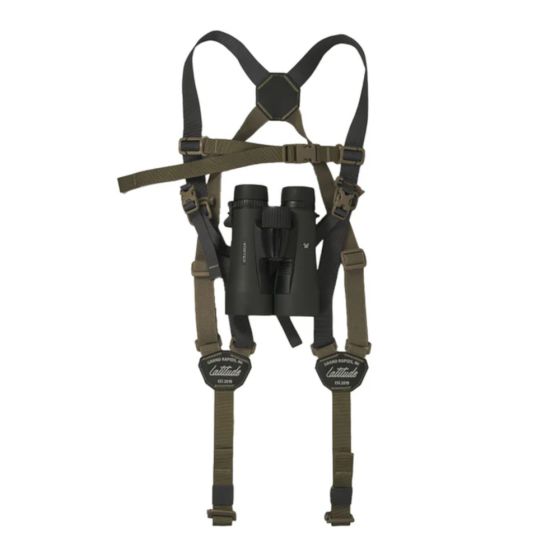 Latitude Saddle Suspenders with integrated binocular harness attachment and support straps
