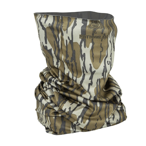 Primos Neck Gaiter Camouflage Mask for full face and neck concealment during warm weather hunts.

