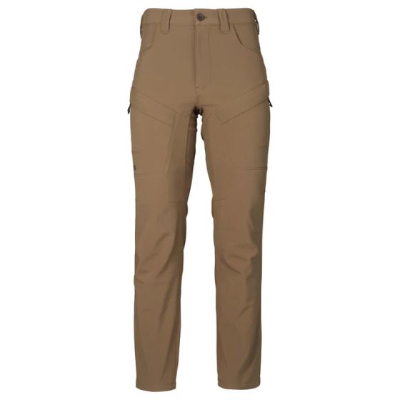 First Lite 308 Lined Pant in Dry Earth, fleece-lined softshell with cargo pockets and thigh vents
