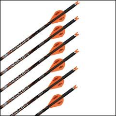 Ravin 20" Match Grade .003" Crossbow Bolts with polymer nocks, brass threaded inserts, and aluminum nock bushings.
