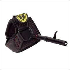 Tru-Fire Max Edge Buckle Foldback Release, compact design with adjustable length and smooth trigger for optimal archery performance.
